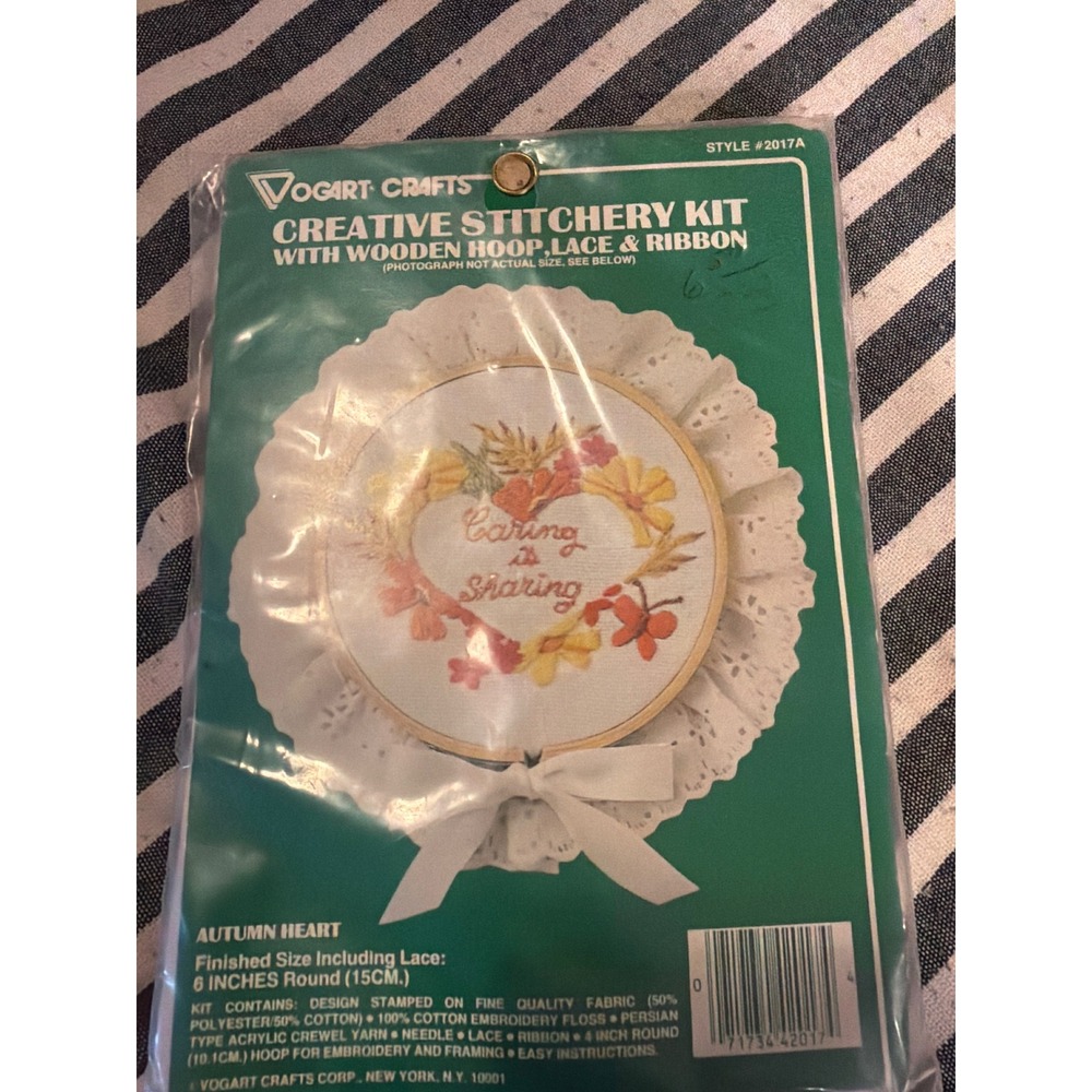 Vogart Crafts Creative Stitchery Kit Autumn Heart 2017A Caring is Sharing